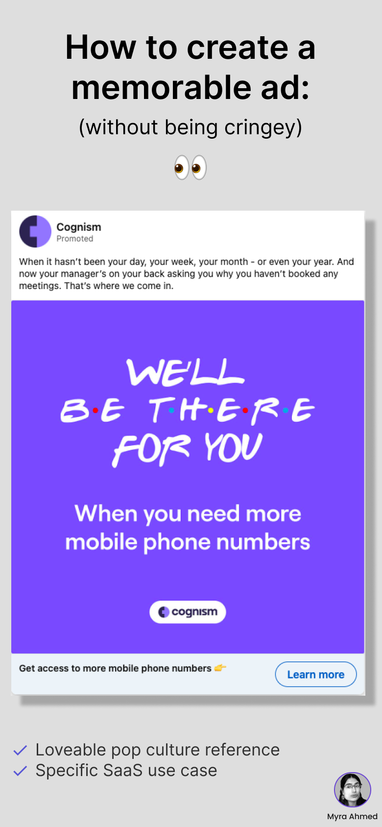 Cognism LinkedIn ad - memorable pop culture reference